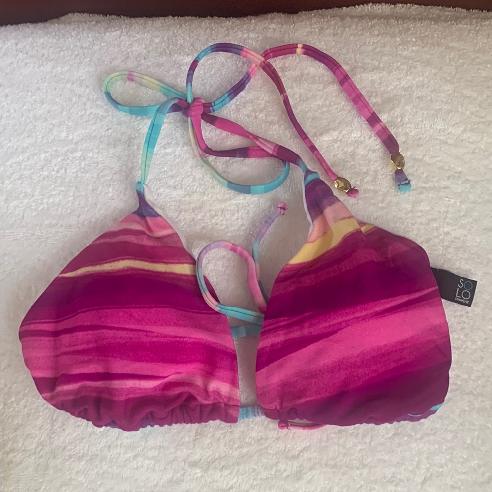 NWOT Multicolor Striped Bikini Set - Picture 6 of 10